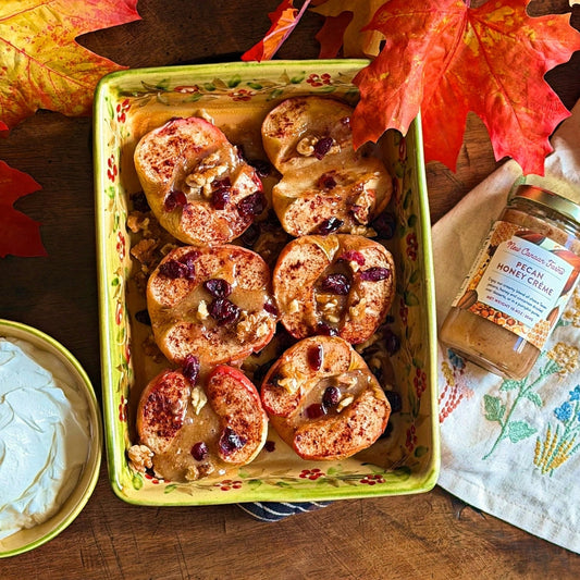 Baked Apples with Pecan Honey Crème