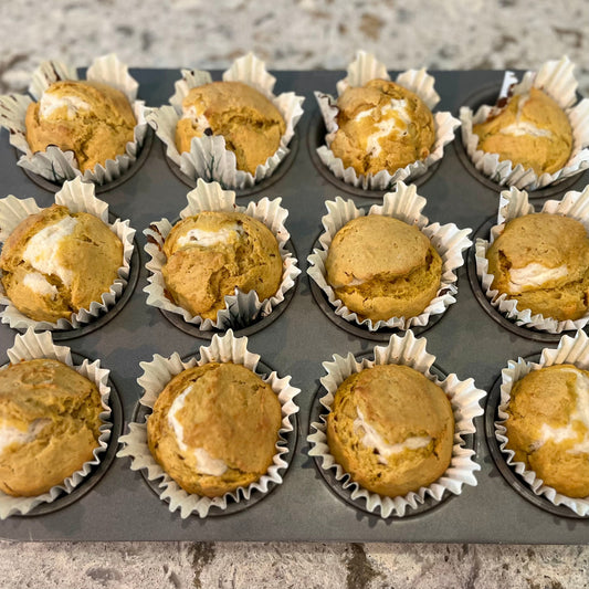 Cream Cheese Swirled Pumpkin Muffins