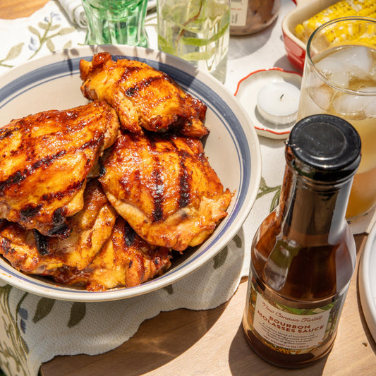 Grilled Chicken Thighs with New Canaan Farms Sauce