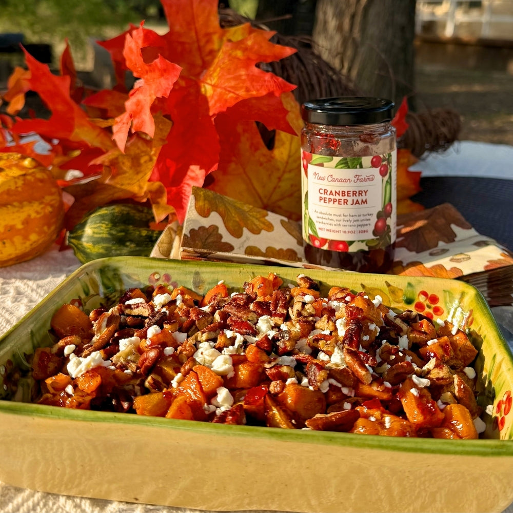 Roasted Sweet Potatoes with Cranberry Pepper Jam