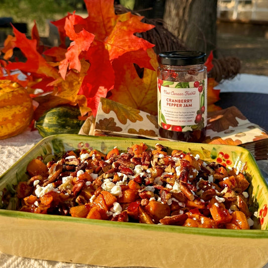 Roasted Sweet Potatoes with Cranberry Pepper Jam