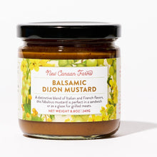 Jar of New Canaan Farms Balsamic Dijon Mustard on a white background