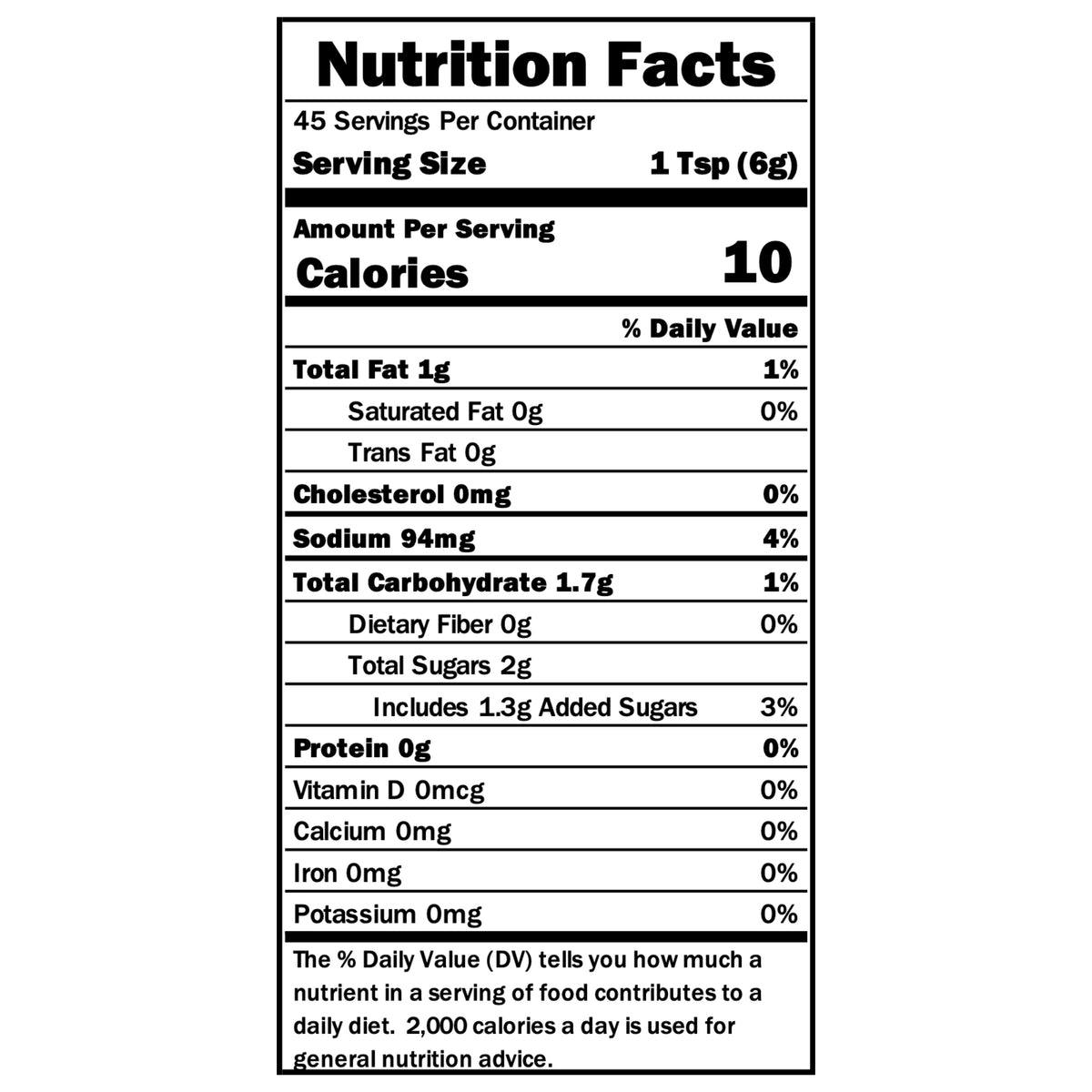 Balsamic Dijon Mustard Nutrition