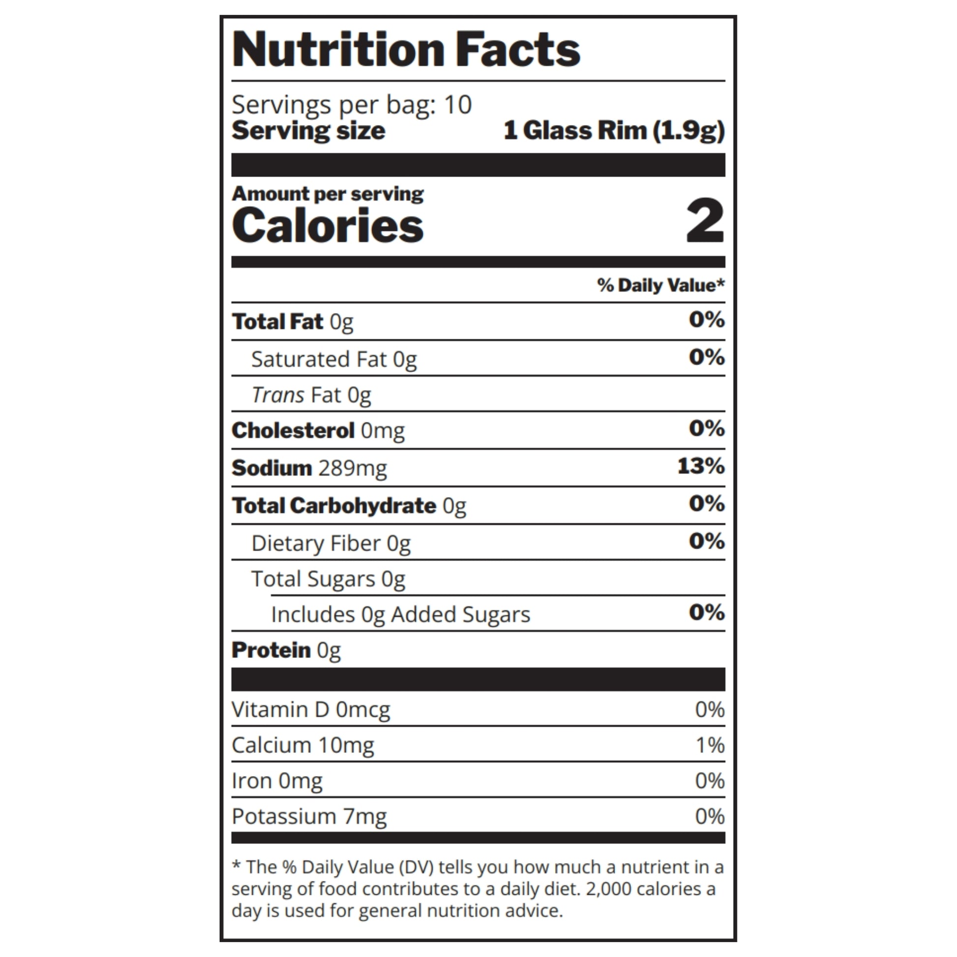 Chile Lime Salt Nutrition