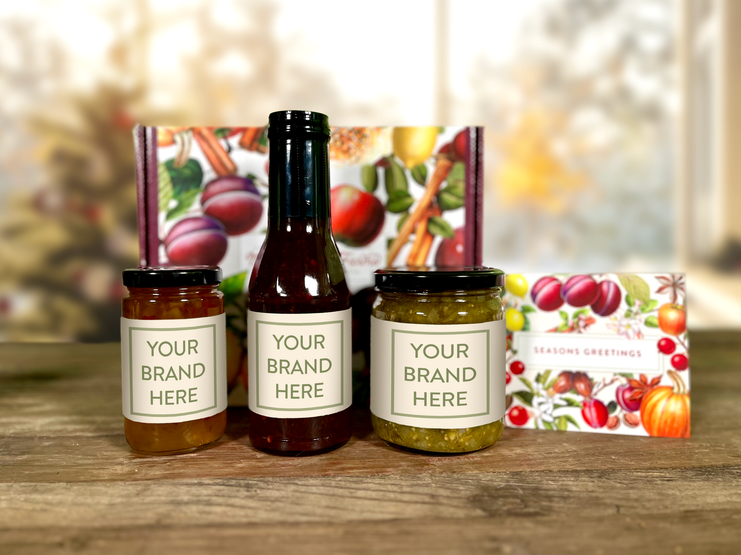 Corporate gift set with editable label