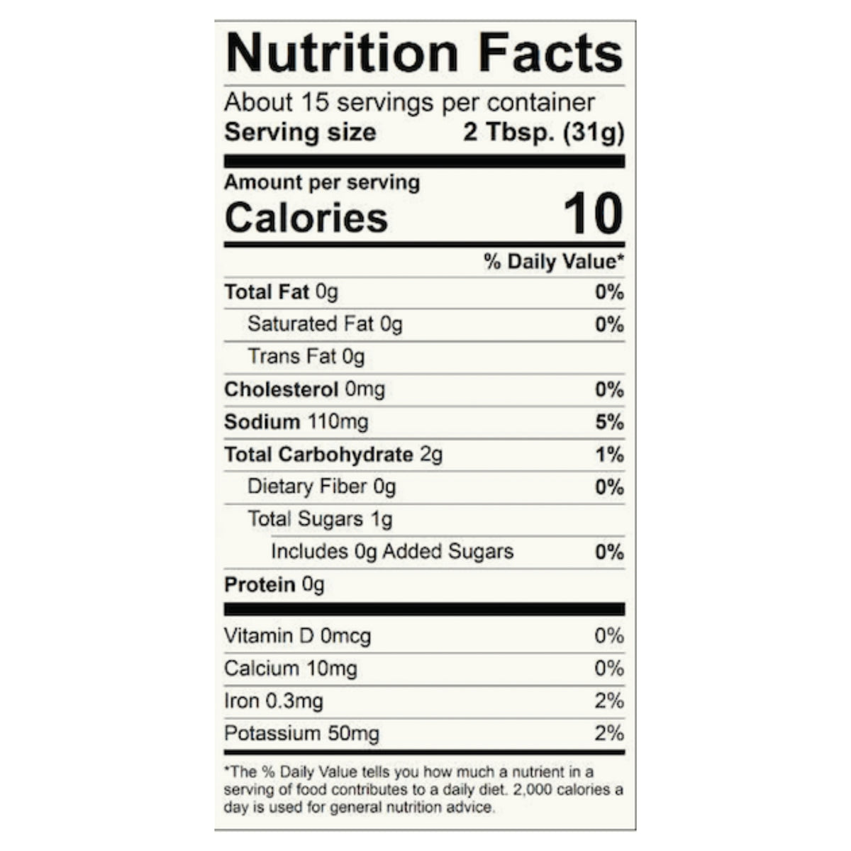 Demon Salsa Nutrition