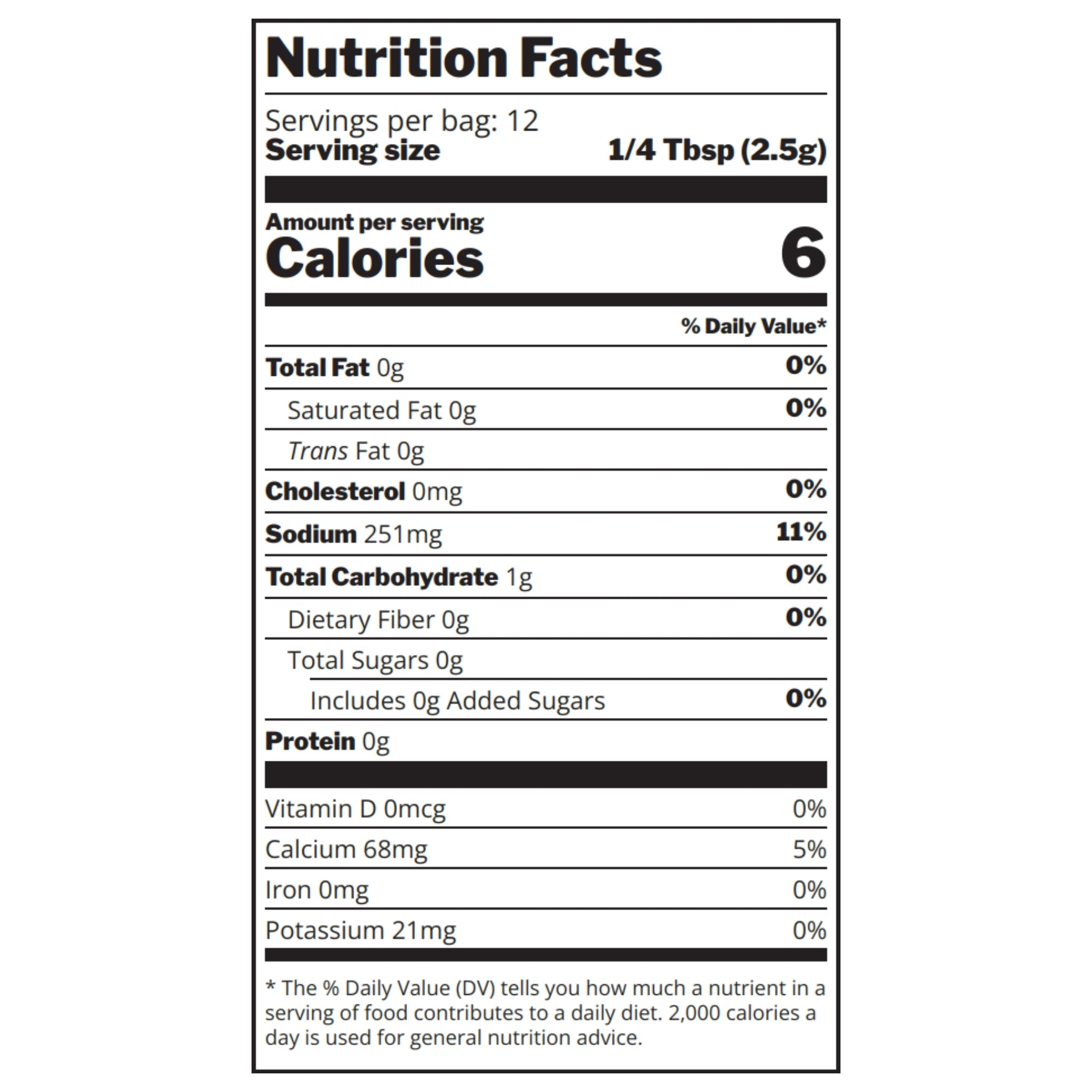 Fuego Grill Seasoning Nutrition