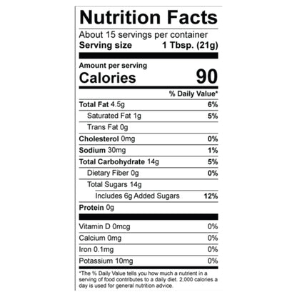 Pecan Honey Creme Nutrition