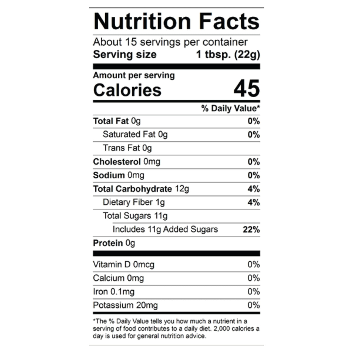 Raspberry Jalapeno Jelly Nutrition