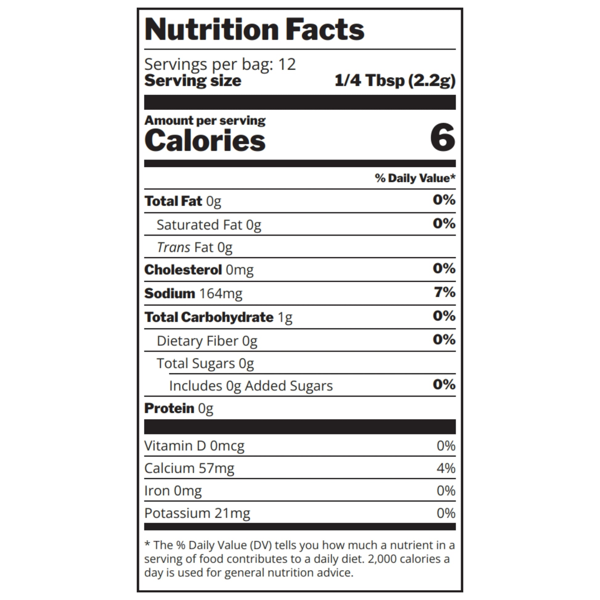 Southwest Chipotle Rub Nutrition