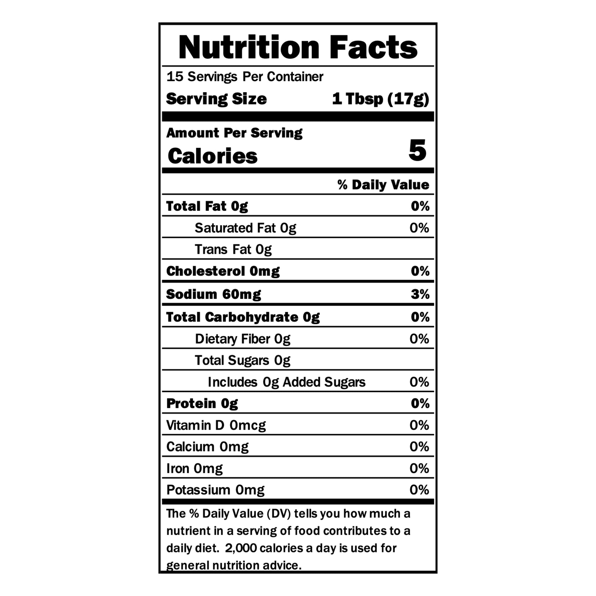 Sweet Hot Jalapenos Nutrition