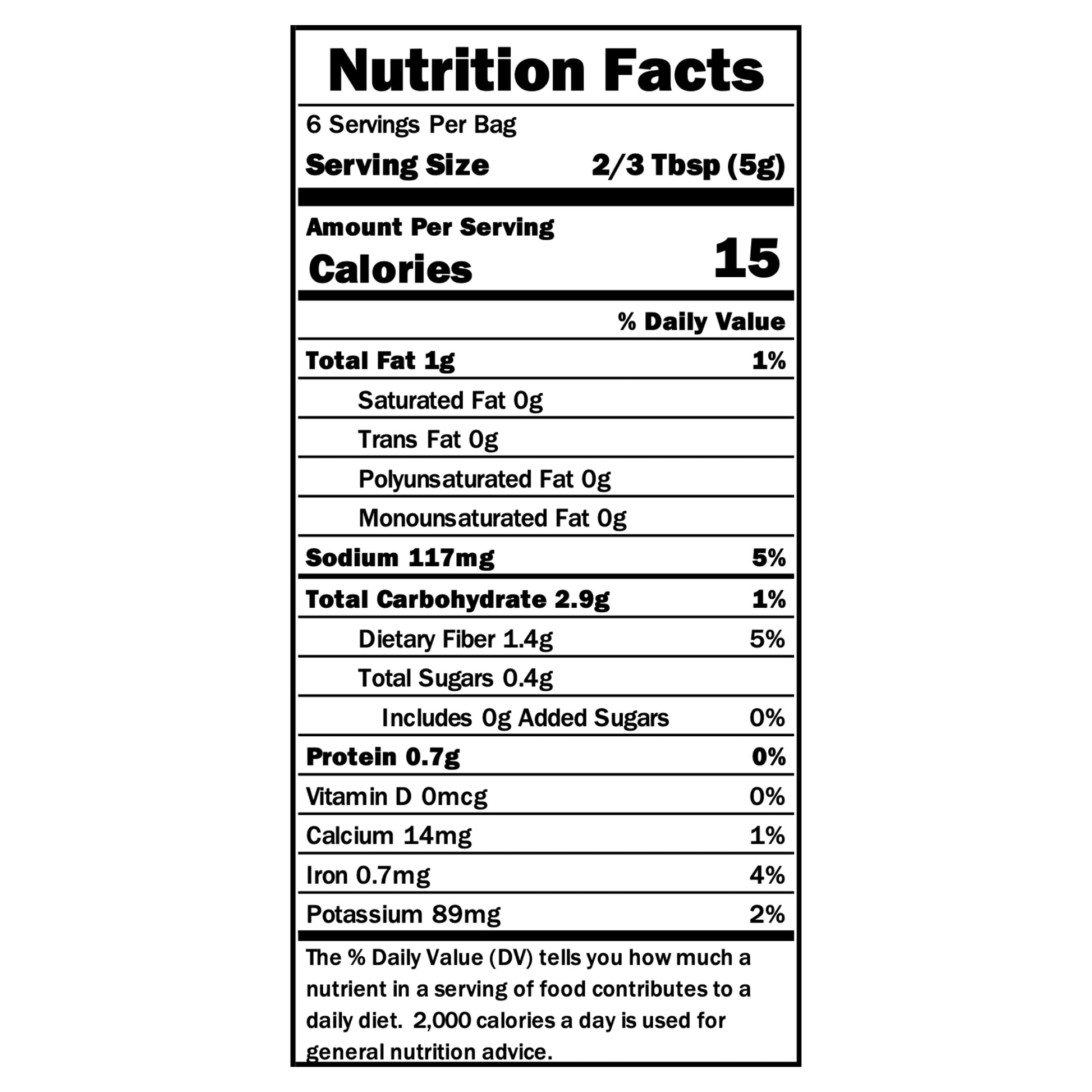 Top Tex-Mex Chili Mix Nutrition