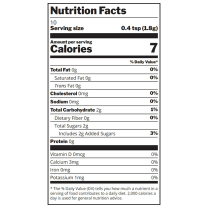 Vanilla Spiced Sugar Nutrition