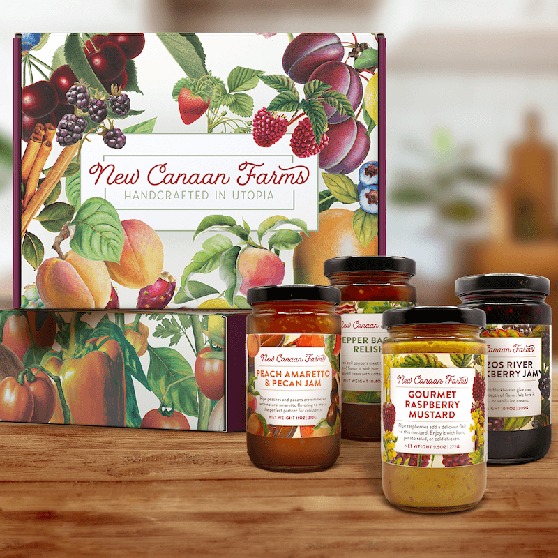 New Canaan Farms medium-sized 'sweet' Gift Box, with selected jams
