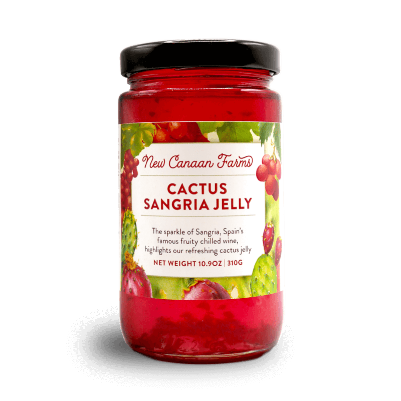 A jar of New Canaan Farms Cactus Sangria Jelly