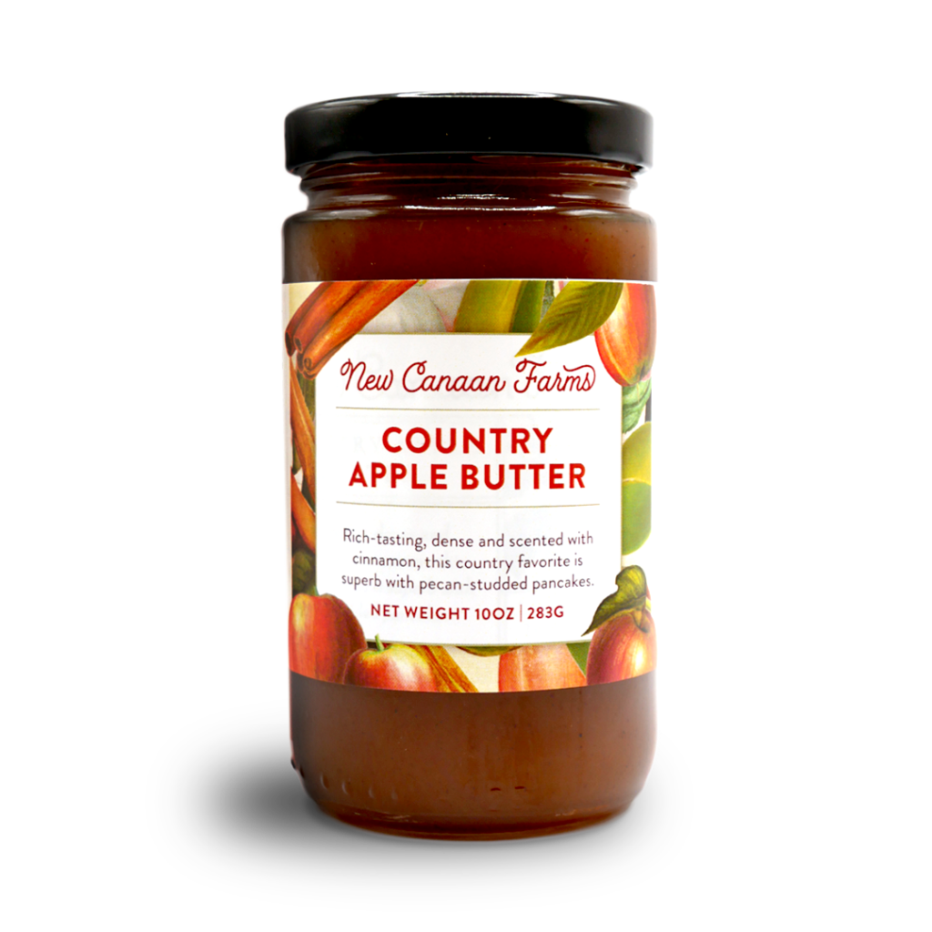 A jar of New Canaan Farms Country Apple Butter