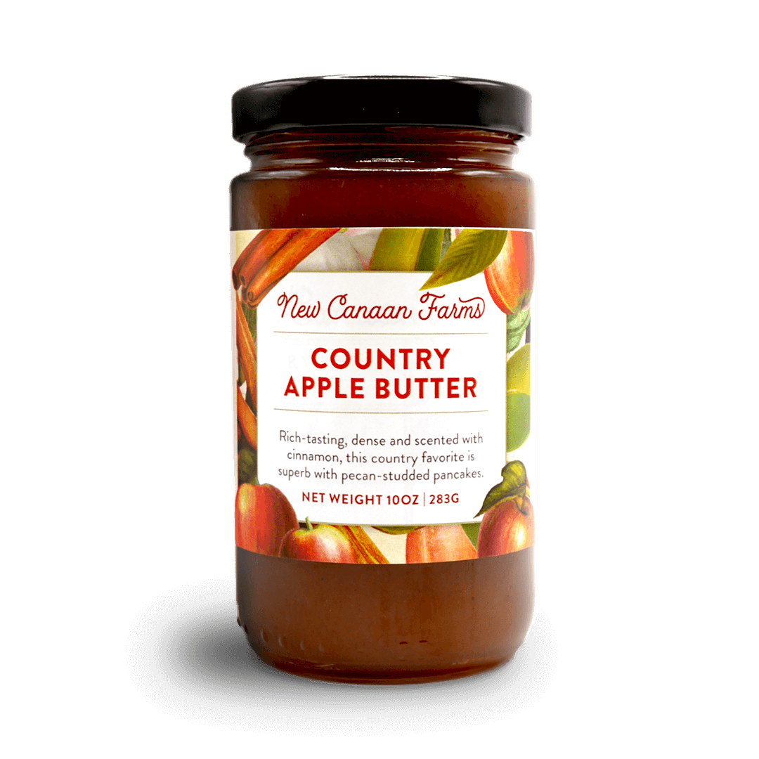 A jar of New Canaan Farms Country Apple Butter