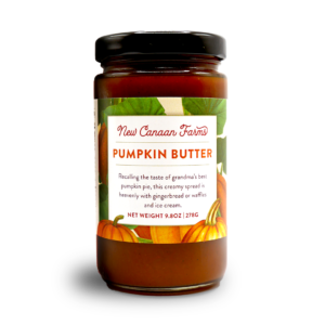 A jar of New Canaan Farms Pumpkin Butter