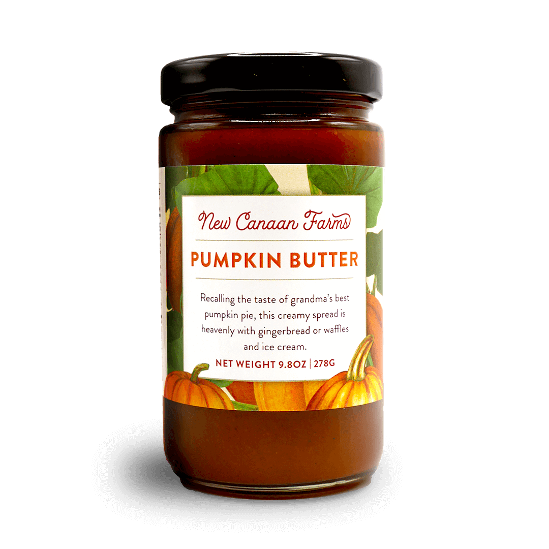 A jar of New Canaan Farms Pumpkin Butter