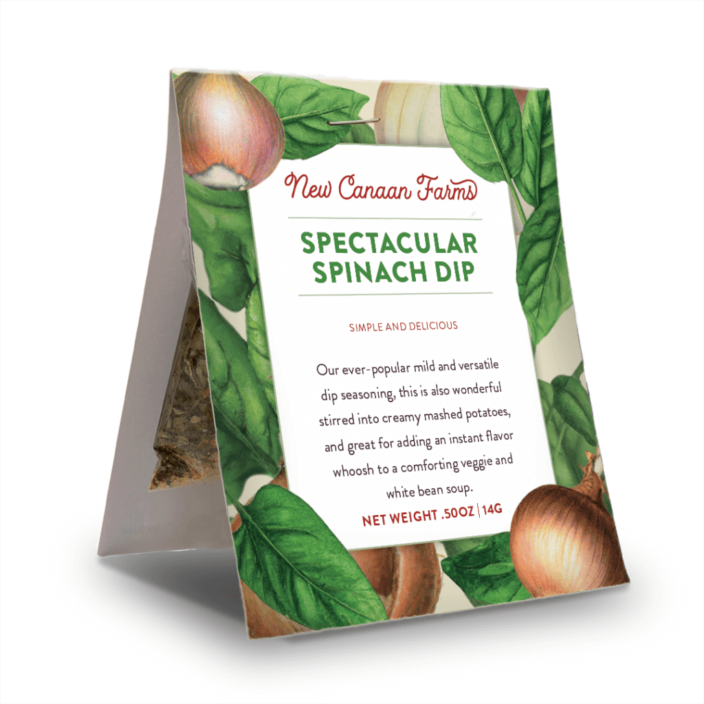 A package of New Canaan Farms Spectacular Spinach Dip