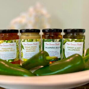 A collection of New Canaan Farms products that contain jalapeños
